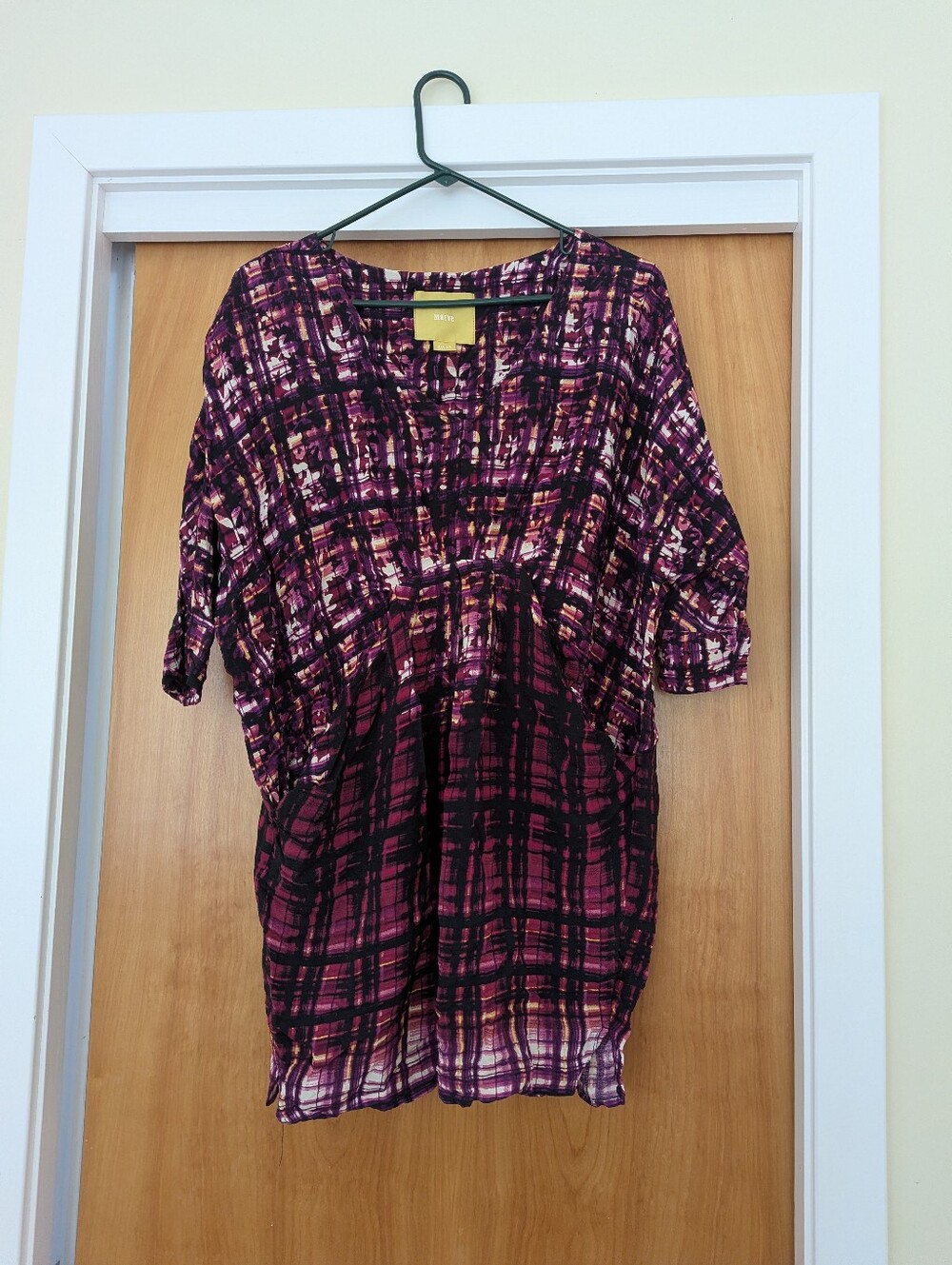 Lilac Plaid Women's Tunic Dress Anthropologie Maeve